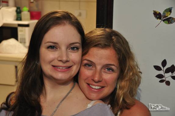 Com a irmã Daniella, na casa da Tia Dri, em Curitiba, no Paraná